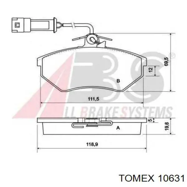 10631 Tomex pastillas de freno delanteras