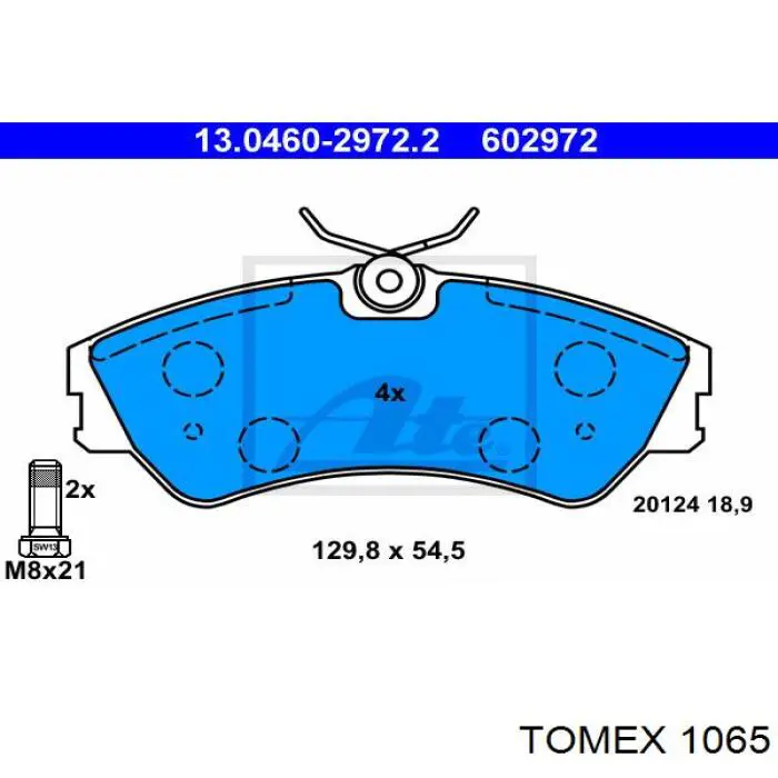 1065 Tomex pastillas de freno delanteras