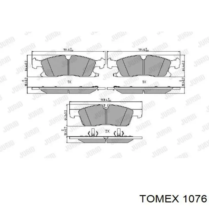 1076 Tomex pastillas de freno delanteras