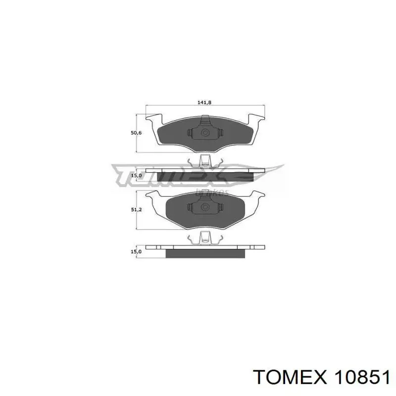 Pastillas de freno delanteras TOMEX 10851