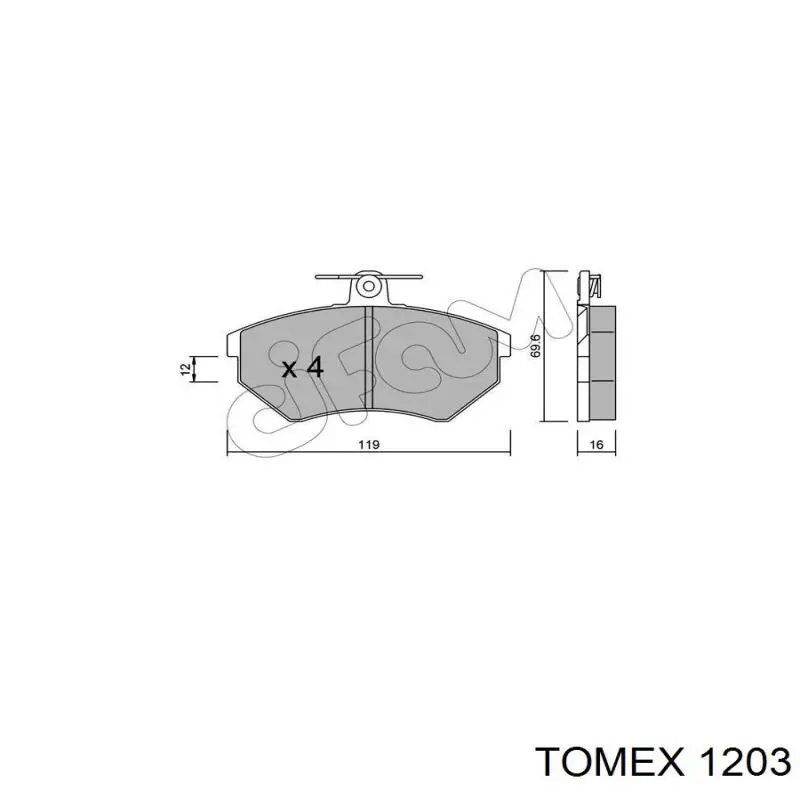 1203 Tomex pastillas de freno delanteras