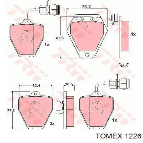 1226 Tomex pastillas de freno delanteras