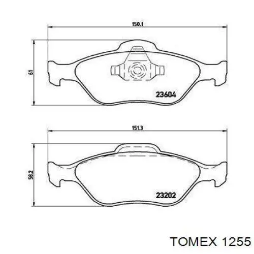 1255 Tomex pastillas de freno delanteras