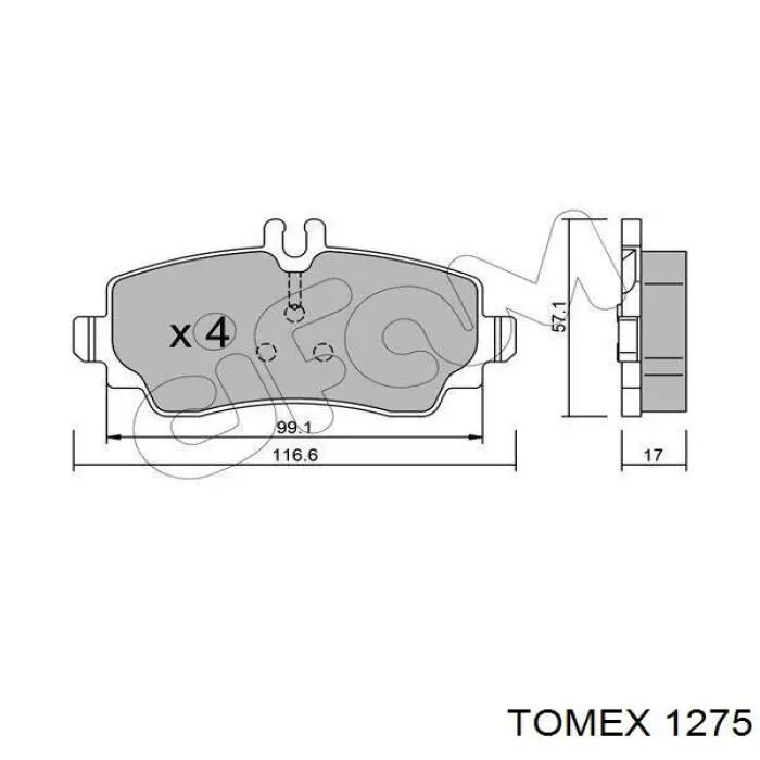 1275 Tomex pastillas de freno delanteras