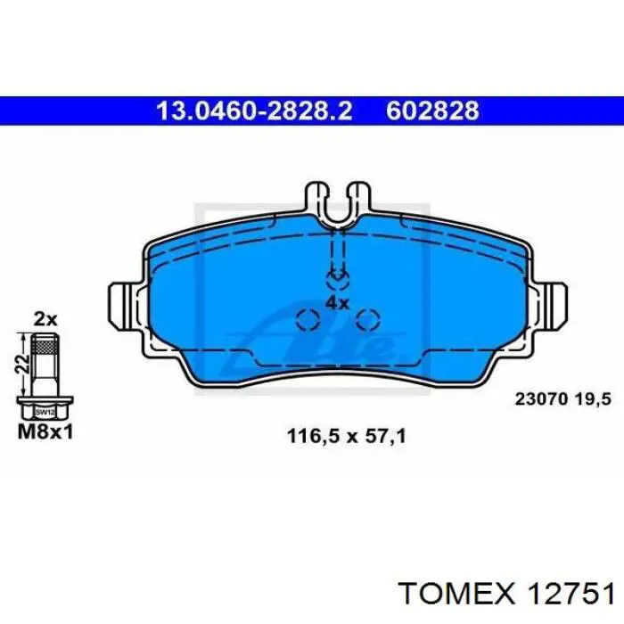 12751 Tomex pastillas de freno delanteras