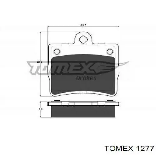 12-77 Tomex pastillas de freno traseras