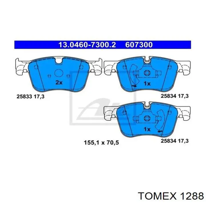 1288 Tomex pastillas de freno traseras