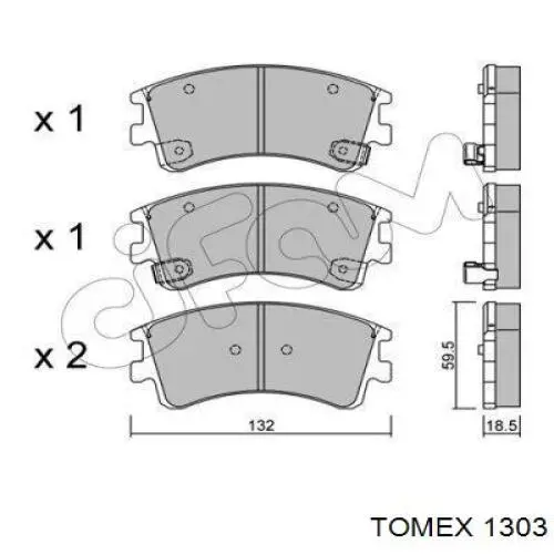 1303 Tomex pastillas de freno delanteras