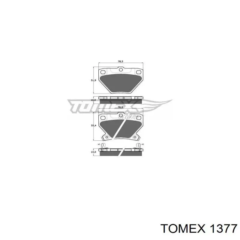 1377 Tomex pastillas de freno traseras