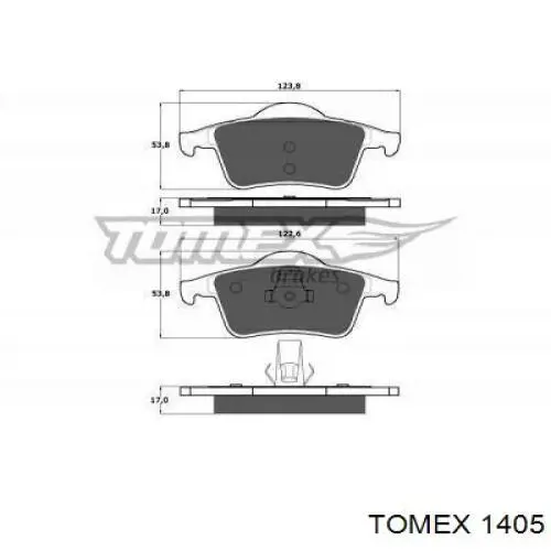 1405 Tomex pastillas de freno traseras