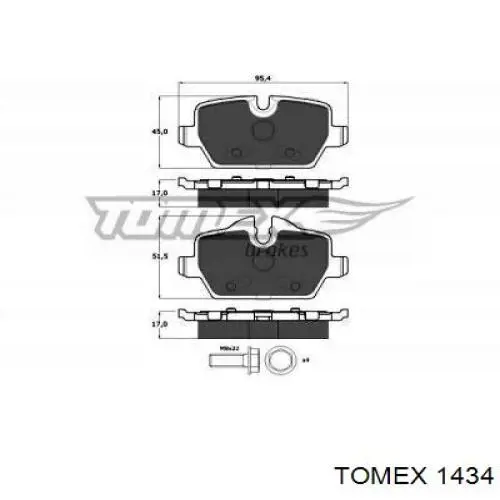 1434 Tomex pastillas de freno traseras