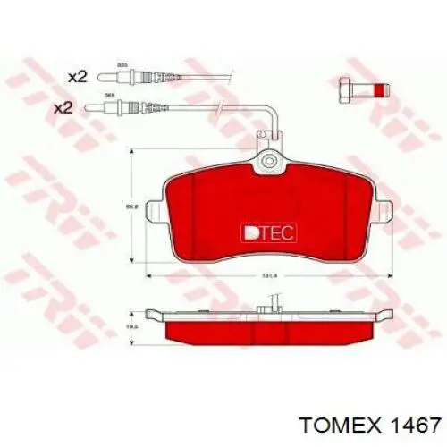 14-67 Tomex pastillas de freno delanteras