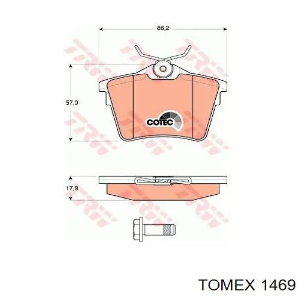 1469 Tomex pastillas de freno traseras