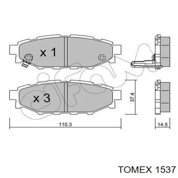 1537 Tomex pastillas de freno traseras