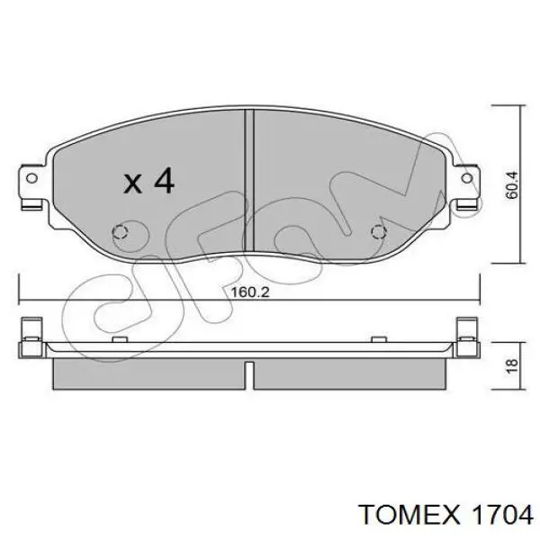 1704 Tomex pastillas de freno delanteras