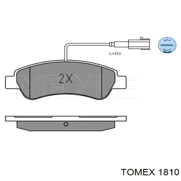 1810 Tomex pastillas de freno traseras