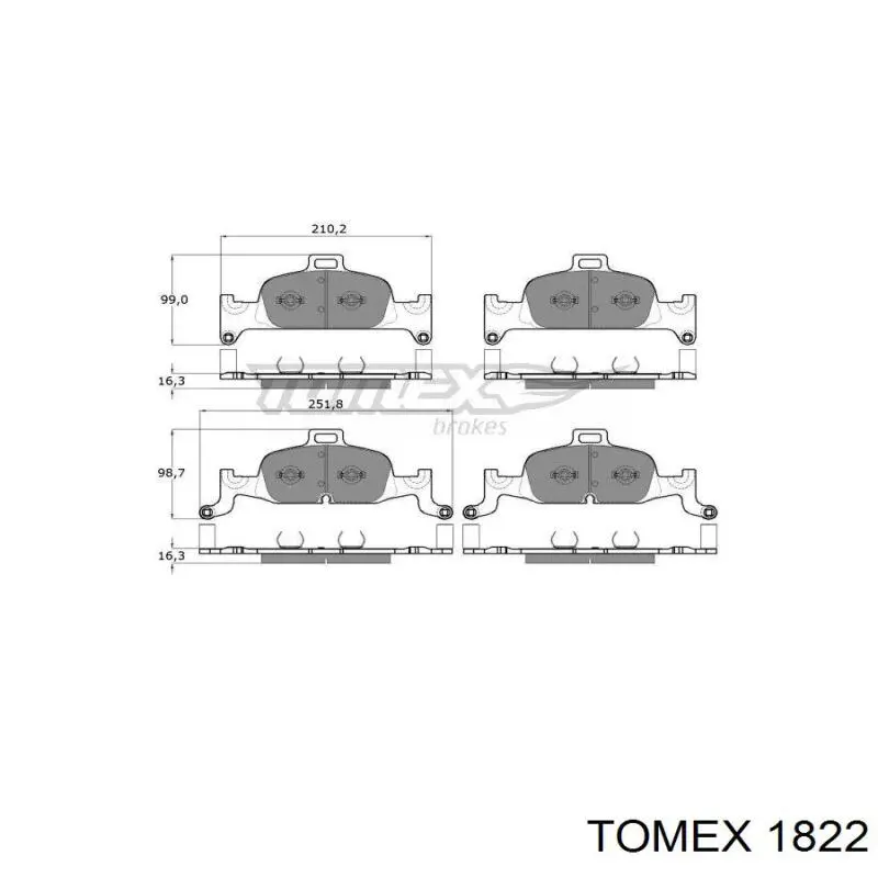 18-22 Tomex pastillas de freno delanteras