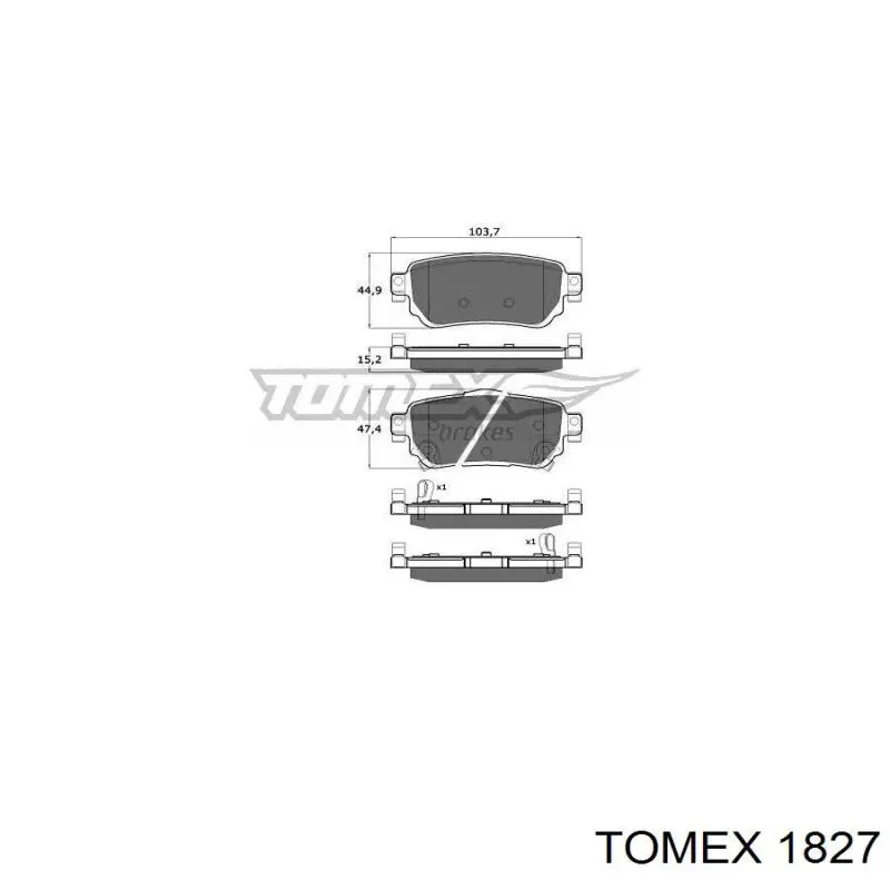 1827 Tomex pastillas de freno traseras