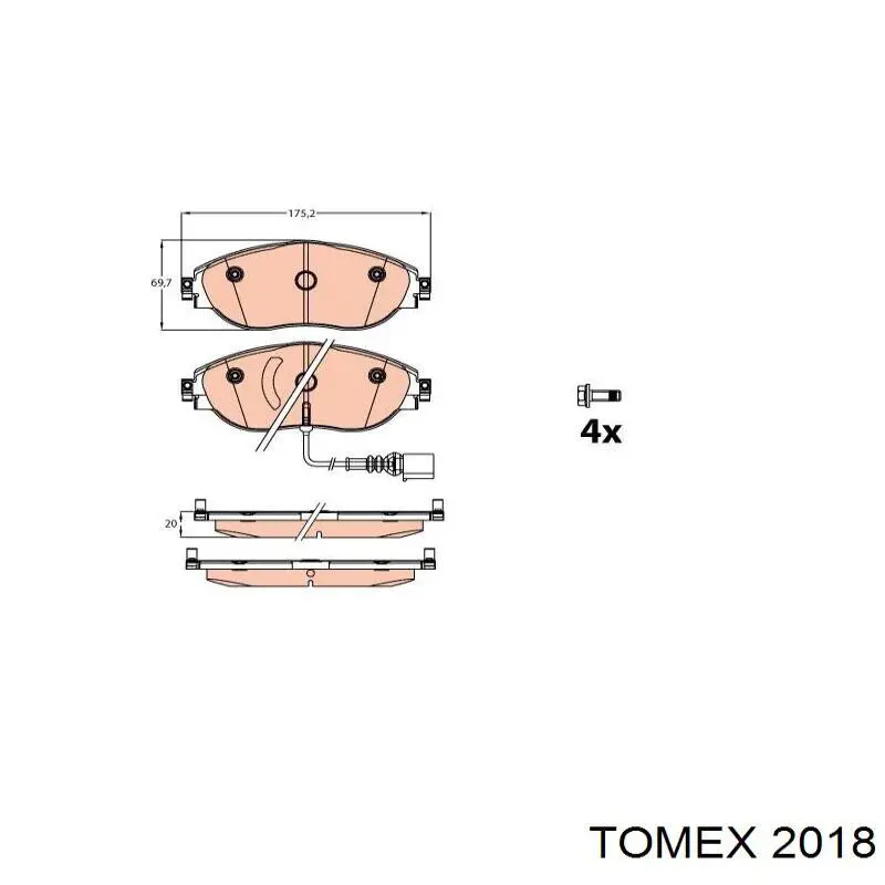 2018 Tomex zapatas de frenos de tambor traseras