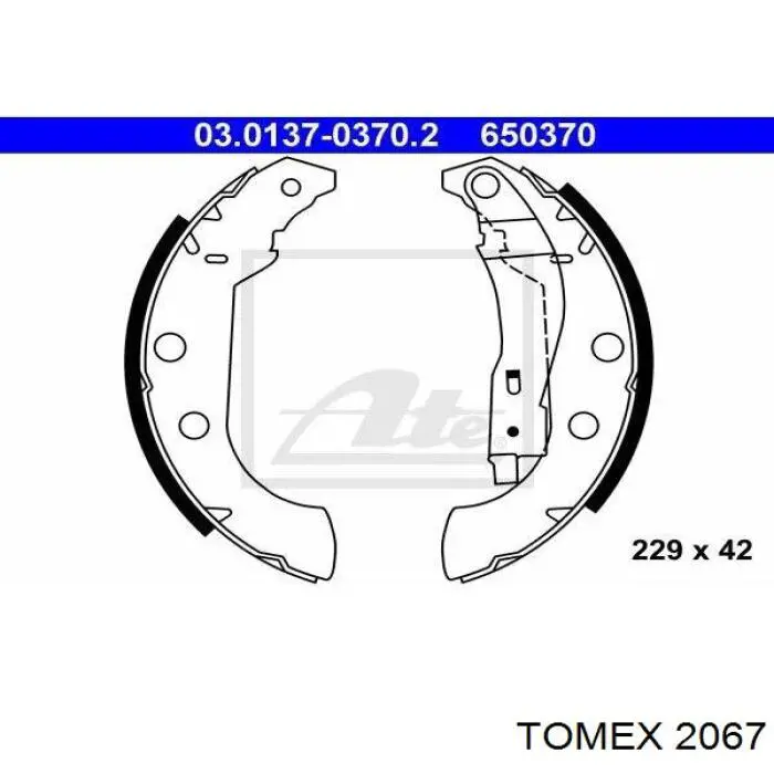 2067 Tomex zapatas de frenos de tambor traseras