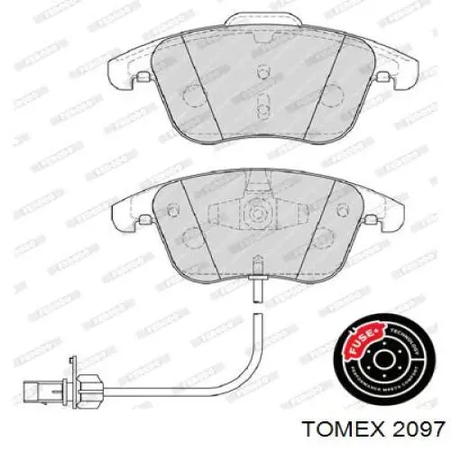 2097 Tomex zapatas de frenos de tambor traseras