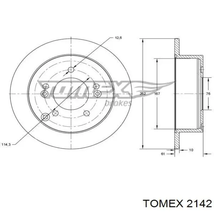 2142 Tomex zapatas de frenos de tambor traseras