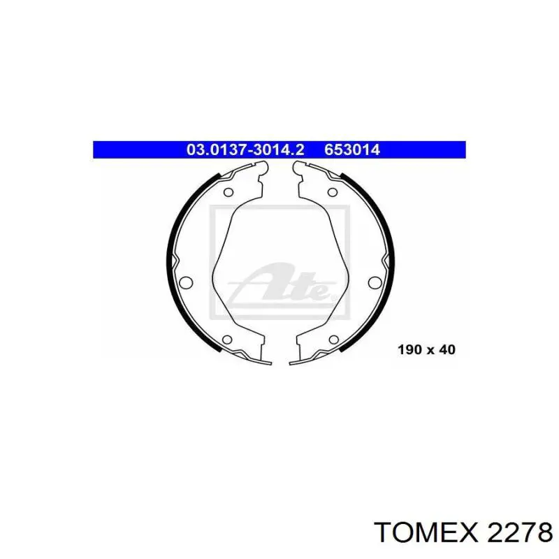 2278 Tomex juego de zapatas de frenos, freno de estacionamiento