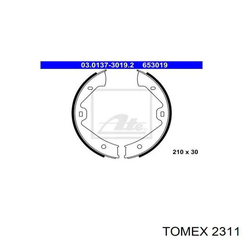 2311 Tomex juego de zapatas de frenos, freno de estacionamiento