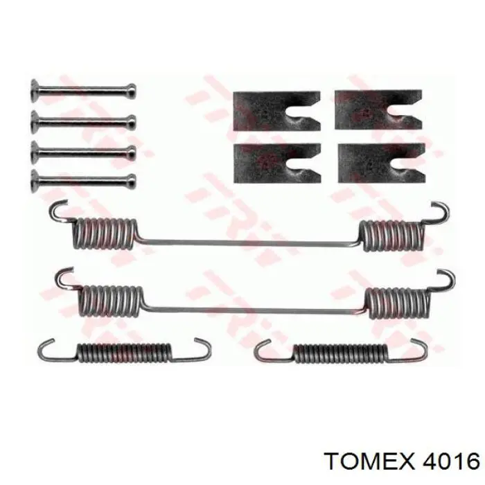 40-16 Tomex kit de montaje, zapatas de freno traseras