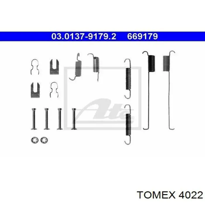 7550740 Fiat/Alfa/Lancia kit de montaje, zapatas de freno traseras