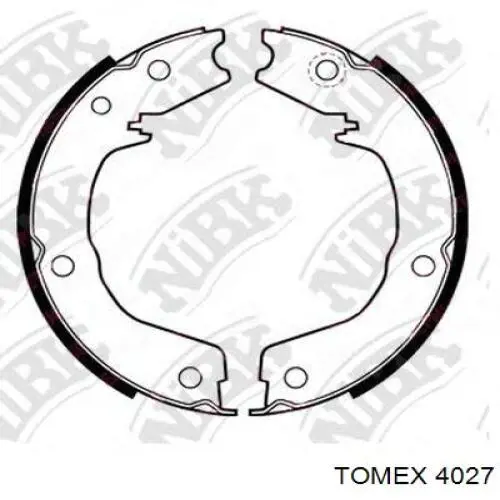 4027 Tomex kit de montaje, zapatas de freno traseras