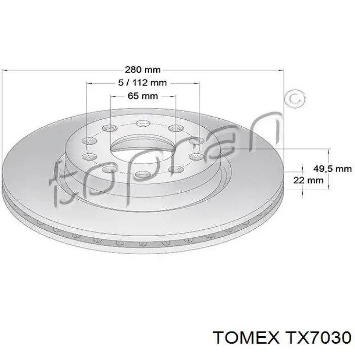 TX7030 Tomex freno de disco delantero