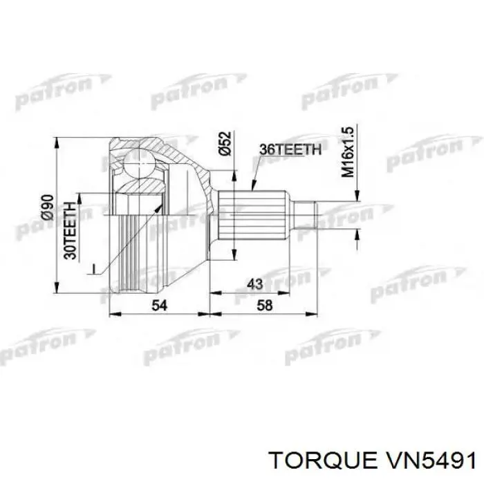 VN5491 Torque junta homocinética exterior delantera