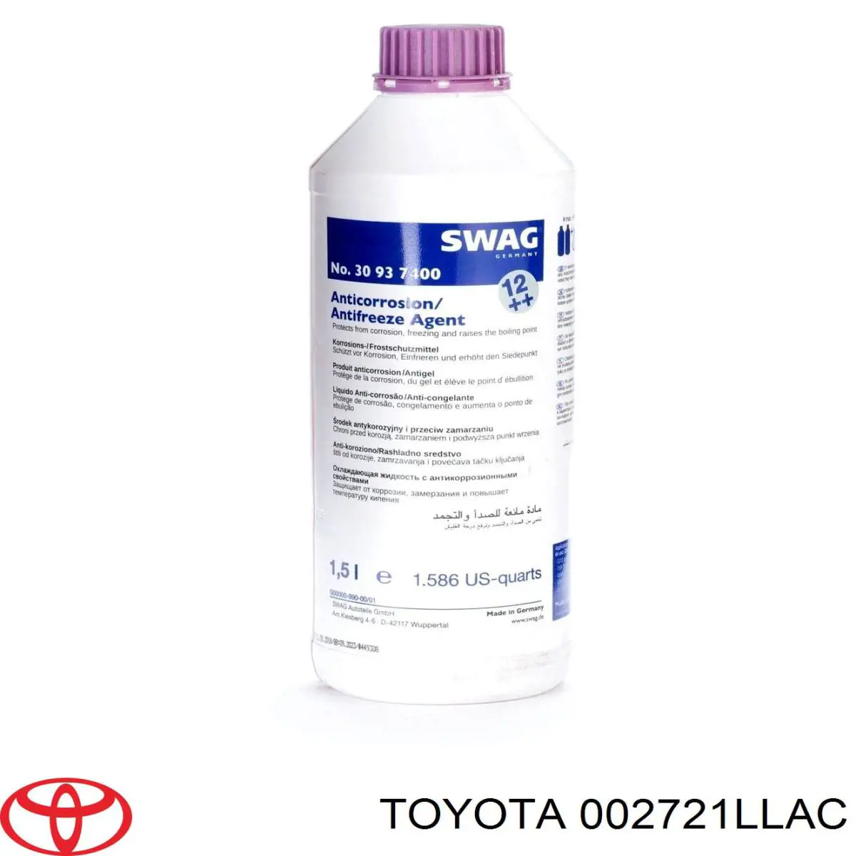 Líquido anticongelante Toyota Long Life Coolant 3.78L (002721LLAC)