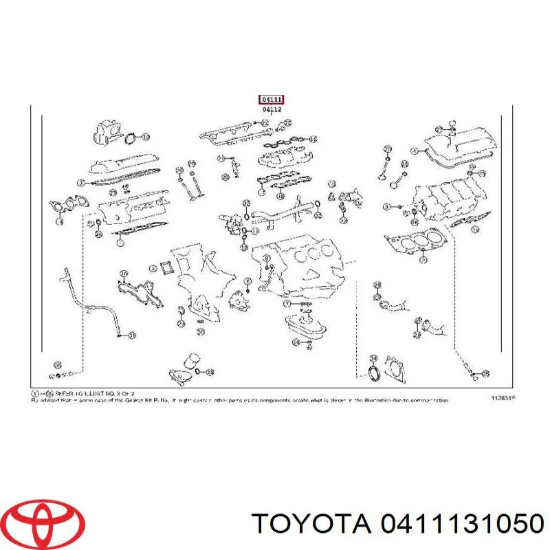 0411131050 Toyota juego de juntas de motor, completo