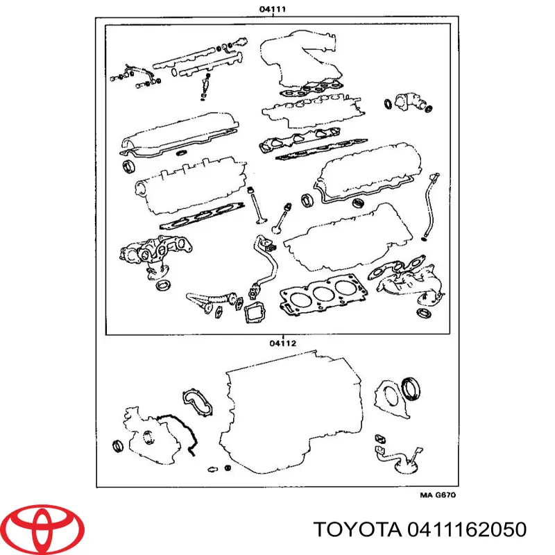 Kit completo de juntas Toyota 0411162050 precio, desde 224,43 EUR