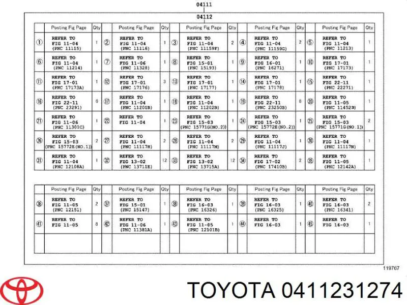Juego de juntas superiores de motor Toyota 0411231274 precio, desde 285,64 EUR