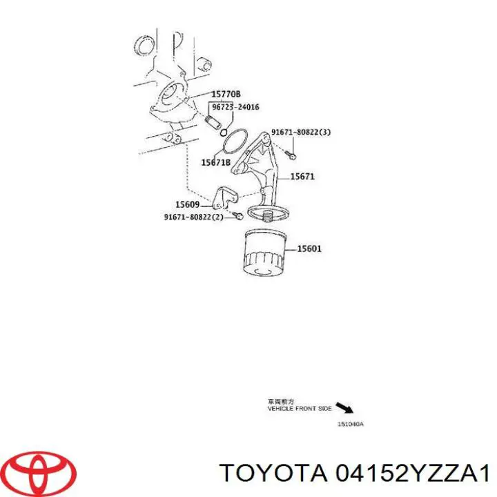 Filtro de aceite 04152YZZA1 Toyota