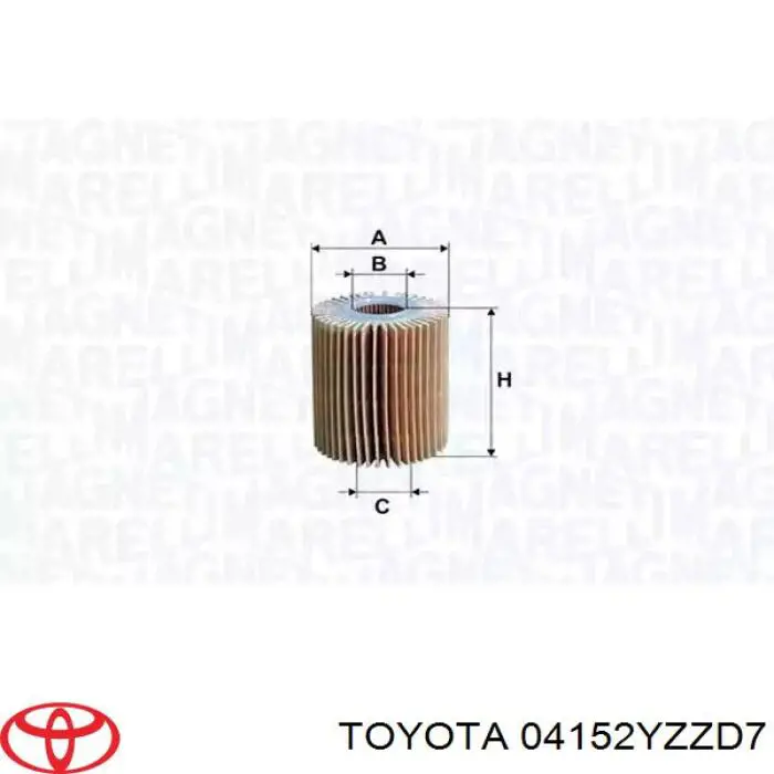 04152YZZD7 Toyota filtro de aceite