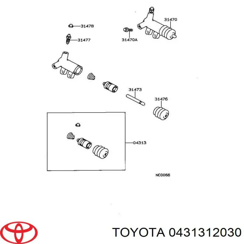 Bomba auxiliar de embrague Toyota 0431312030 precio, desde 37,81 EUR