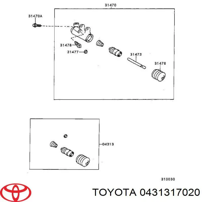 Bomba auxiliar de embrague Toyota 0431317020 precio, desde 34,66 EUR