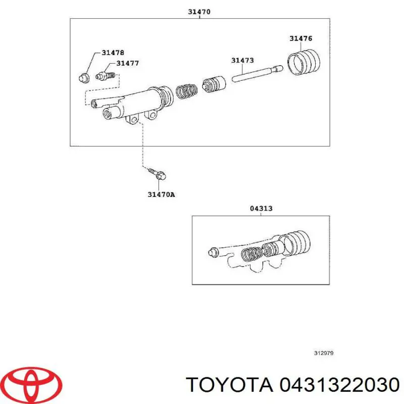 Comprar 0431322030 Toyota Kit de reparación del cilindro receptor de embrague