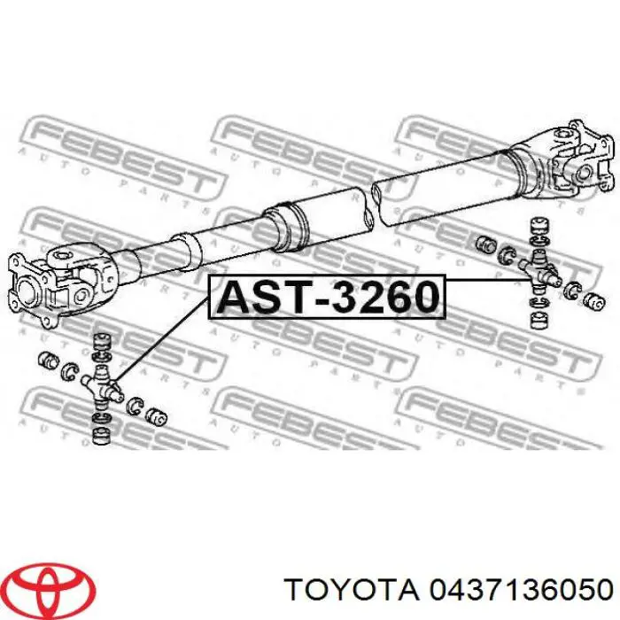 0437136050 Toyota cruceta de árbol de cardán trasero