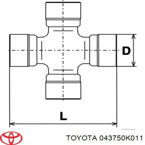 043750K011 Toyota cruceta de árbol de cardán trasero