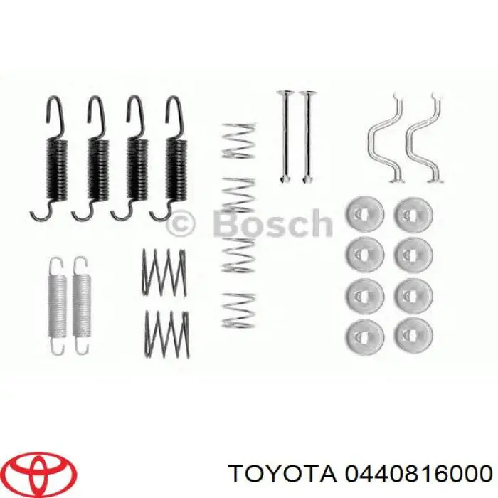 0440816000 Toyota kit de montaje, zapatas de freno traseras