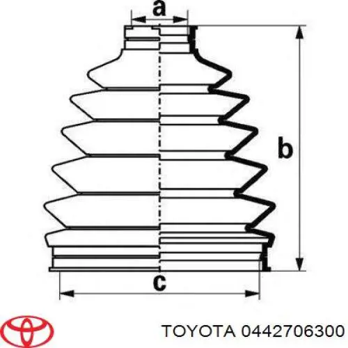 044270E030 Toyota fuelle, árbol de transmisión exterior derecho