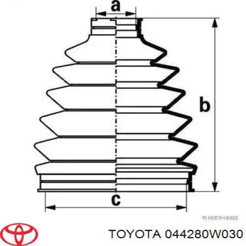 Comprar 044280W030 Toyota Fuelle exterior izquierdo de junta homocinética