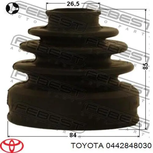 0442848030 Toyota fuelle, árbol de transmisión delantero exterior