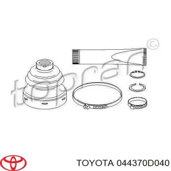 044370D040 Toyota fuelle, árbol de transmisión delantero interior