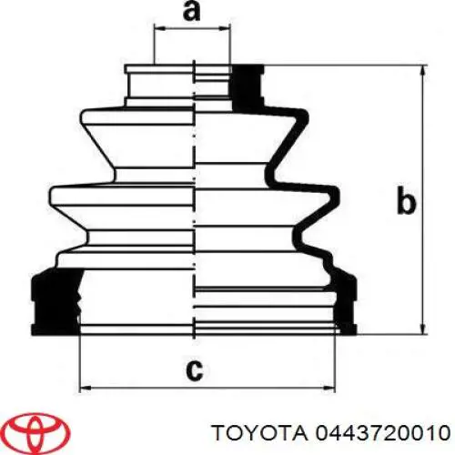443720010 Toyota fuelle, árbol de transmisión trasero interior